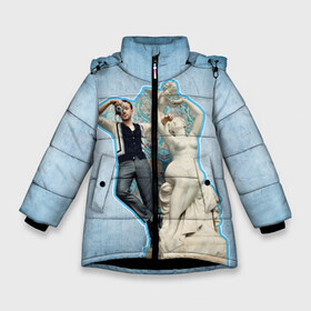 Зимняя куртка для девочек 3D с принтом Райан Гослинг_11 в Тюмени, ткань верха — 100% полиэстер; подклад — 100% полиэстер, утеплитель — 100% полиэстер. | длина ниже бедра, удлиненная спинка, воротник стойка и отстегивающийся капюшон. Есть боковые карманы с листочкой на кнопках, утяжки по низу изделия и внутренний карман на молнии. 

Предусмотрены светоотражающий принт на спинке, радужный светоотражающий элемент на пуллере молнии и на резинке для утяжки. | ryan gosling | актер | райан гослинг