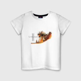 Детская футболка хлопок с принтом Fire Dragon в Тюмени, 100% хлопок | круглый вырез горловины, полуприлегающий силуэт, длина до линии бедер | goddess of destruction | line age | line age ii | lineage ii | линейка