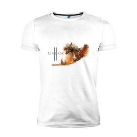 Мужская футболка премиум с принтом Fire Dragon в Тюмени, 92% хлопок, 8% лайкра | приталенный силуэт, круглый вырез ворота, длина до линии бедра, короткий рукав | goddess of destruction | line age | line age ii | lineage ii | линейка