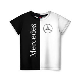 Детская футболка 3D с принтом Mercedes в Тюмени, 100% гипоаллергенный полиэфир | прямой крой, круглый вырез горловины, длина до линии бедер, чуть спущенное плечо, ткань немного тянется | benz | mercedes | авто | автомобиль | бенз | мерседес