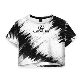 Женская футболка 3D укороченная с принтом Lexus в Тюмени, 100% полиэстер | круглая горловина, длина футболки до линии талии, рукава с отворотами | auto | car | lexus | race | авто | гонки | краска | краски | лексус | марка | машина