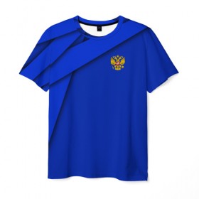 Мужская футболка 3D с принтом RUSSIA SPORT в Тюмени, 100% полиэфир | прямой крой, круглый вырез горловины, длина до линии бедер | fc | football | fotball club | russia | sport | россия | спорт | спортивные | униформа | фирменые цвета | фк | футбол | футбольный клуб