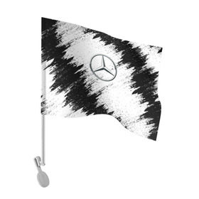 Флаг для автомобиля с принтом Mercedes в Тюмени, 100% полиэстер | Размер: 30*21 см | mercedes | мерседес