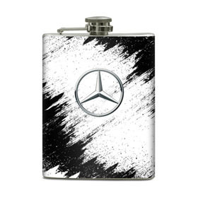 Фляга с принтом Mercedes в Тюмени, металлический корпус | емкость 0,22 л, размер 125 х 94 мм. Виниловая наклейка запечатывается полностью | mercedes | мерседес