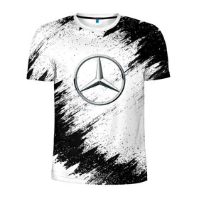 Мужская футболка 3D спортивная с принтом Mercedes в Тюмени, 100% полиэстер с улучшенными характеристиками | приталенный силуэт, круглая горловина, широкие плечи, сужается к линии бедра | mercedes | мерседес