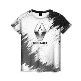 Женская футболка 3D с принтом Renault в Тюмени, 100% полиэфир ( синтетическое хлопкоподобное полотно) | прямой крой, круглый вырез горловины, длина до линии бедер | auto | car | race | renault | авто | гонки | краска | краски | марка | машина | рено