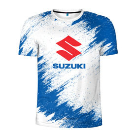 Мужская футболка 3D спортивная с принтом Suzuki в Тюмени, 100% полиэстер с улучшенными характеристиками | приталенный силуэт, круглая горловина, широкие плечи, сужается к линии бедра | auto | car | race | suzuki | авто | гонки | краска | краски | марка | машина | сузуки