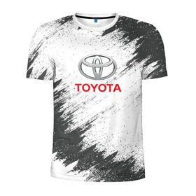 Мужская футболка 3D спортивная с принтом TOYOTA в Тюмени, 100% полиэстер с улучшенными характеристиками | приталенный силуэт, круглая горловина, широкие плечи, сужается к линии бедра | auto | car | race | toyota | авто | гонки | краска | краски | марка | машина | тойота