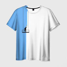 Мужская футболка 3D с принтом Маляр в Тюмени, 100% полиэфир | прямой крой, круглый вырез горловины, длина до линии бедер | Тематика изображения на принте: маляр