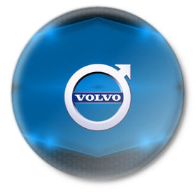 Значок с принтом Volvo SPORT в Тюмени,  металл | круглая форма, металлическая застежка в виде булавки | auto | automobile | car | carbon | machine | motor | motor car | sport car | volvo | автомашина | бренд | вольво | легковой автомобиль | марка | спортивный автомобиль | тачка