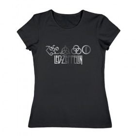 Женская футболка хлопок с принтом led zeppelin в Тюмени, 100% хлопок | прямой крой, круглый вырез горловины, длина до линии бедер, слегка спущенное плечо | led zeppelin | блюз | группа | лед зеппелин | рок | фолк | хард | хардрок | хеви | хевиметал