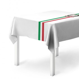 Скатерть 3D с принтом Италия, лента с гербом в Тюмени, 100% полиэстер (ткань не мнется и не растягивается) | Размер: 150*150 см | 