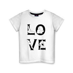 Детская футболка хлопок с принтом Love-models в Тюмени, 100% хлопок | круглый вырез горловины, полуприлегающий силуэт, длина до линии бедер | 