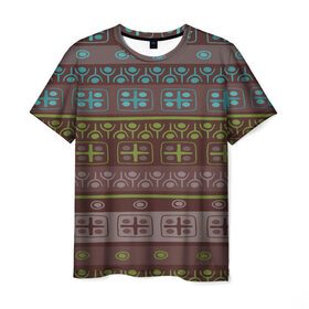 Мужская футболка 3D с принтом Aztec symbol в Тюмени, 100% полиэфир | прямой крой, круглый вырез горловины, длина до линии бедер | Тематика изображения на принте: geometry | pattern | symbol | world | геометрия | народный | орнамент | символы | узор | этника | этнический