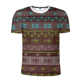 Мужская футболка 3D спортивная с принтом Aztec symbol в Тюмени, 100% полиэстер с улучшенными характеристиками | приталенный силуэт, круглая горловина, широкие плечи, сужается к линии бедра | geometry | pattern | symbol | world | геометрия | народный | орнамент | символы | узор | этника | этнический
