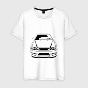 Мужская футболка хлопок с принтом Toyota Chaser в Тюмени, 100% хлопок | прямой крой, круглый вырез горловины, длина до линии бедер, слегка спущенное плечо. | Тематика изображения на принте: chaser | jdm | tourer v | toyota