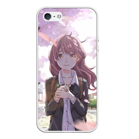 Чехол для iPhone 5/5S матовый с принтом A Silent Voice в Тюмени, Силикон | Область печати: задняя сторона чехла, без боковых панелей | a silent voice | anime | koe no katachi | shouko nishimiya | shouya ishida | аниме | форма голоса