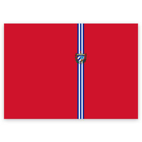 Поздравительная открытка с принтом Куба, лента с гербом в Тюмени, 100% бумага | плотность бумаги 280 г/м2, матовая, на обратной стороне линовка и место для марки
 | cu | cub | cuba | гавана | герб | государство | знак | кастро | куба | кубинская | кубинский | надпись | остров свободы | патриот | полосы | республика | символ | страна | флаг | флага | цвета | че
