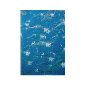 Обложка для паспорта матовая кожа с принтом Рыбы океана в Тюмени, натуральная матовая кожа | размер 19,3 х 13,7 см; прозрачные пластиковые крепления | Тематика изображения на принте: fish | fishes | pisces | море | морские обитатели | морской | океан | рыбы