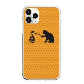 Чехол для iPhone 11 Pro Max матовый с принтом Кот жарит в Тюмени, Силикон |  | Тематика изображения на принте: еда | костер | кот | кошка | мышь