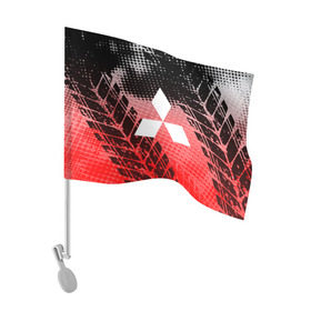 Флаг для автомобиля с принтом Mitsubishi sport auto motors в Тюмени, 100% полиэстер | Размер: 30*21 см |  машина | марка | митсубиси
