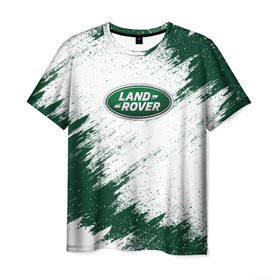 Мужская футболка 3D с принтом LAND ROVER в Тюмени, 100% полиэфир | прямой крой, круглый вырез горловины, длина до линии бедер | Тематика изображения на принте: auto | car | land | race | rover | авто | гонки | краска | краски | лэнд | марка | машина | ровер