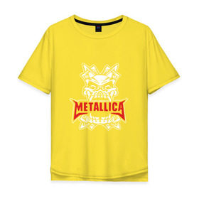 Мужская футболка хлопок Oversize с принтом Metallica, death magnetic в Тюмени, 100% хлопок | свободный крой, круглый ворот, “спинка” длиннее передней части | Тематика изображения на принте: m | metallica | группа | джеймс хэтфилд | кирк хэмметт | ларс ульрих | метал | металика | металлика | миталика | музыка | роберт трухильо | рок | трэш | трэшметал | хард | хардрок | хеви | хевиметал