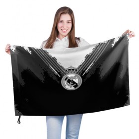 Флаг 3D с принтом Real Madrid abstract original в Тюмени, 100% полиэстер | плотность ткани — 95 г/м2, размер — 67 х 109 см. Принт наносится с одной стороны | Тематика изображения на принте: football | soccer | реал мадрид