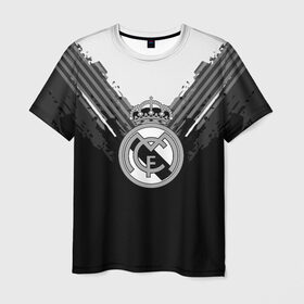 Мужская футболка 3D с принтом Real Madrid abstract original в Тюмени, 100% полиэфир | прямой крой, круглый вырез горловины, длина до линии бедер | Тематика изображения на принте: football | soccer | реал мадрид