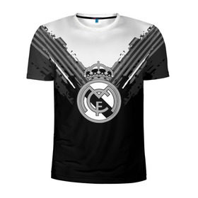 Мужская футболка 3D спортивная с принтом Real Madrid abstract original в Тюмени, 100% полиэстер с улучшенными характеристиками | приталенный силуэт, круглая горловина, широкие плечи, сужается к линии бедра | Тематика изображения на принте: football | soccer | реал мадрид