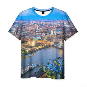 Мужская футболка 3D с принтом Лондон в Тюмени, 100% полиэфир | прямой крой, круглый вырез горловины, длина до линии бедер | england | london | англия | великобритания | город | европа | королевство | лондон | мегаполис | путешествие | столица | туризм