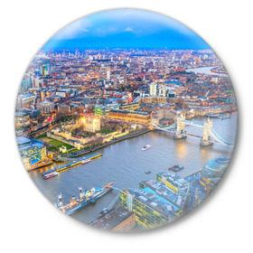 Значок с принтом Лондон в Тюмени,  металл | круглая форма, металлическая застежка в виде булавки | Тематика изображения на принте: england | london | англия | великобритания | город | европа | королевство | лондон | мегаполис | путешествие | столица | туризм