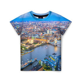 Детская футболка 3D с принтом Лондон в Тюмени, 100% гипоаллергенный полиэфир | прямой крой, круглый вырез горловины, длина до линии бедер, чуть спущенное плечо, ткань немного тянется | england | london | англия | великобритания | город | европа | королевство | лондон | мегаполис | путешествие | столица | туризм