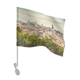 Флаг для автомобиля с принтом Рим в Тюмени, 100% полиэстер | Размер: 30*21 см | italy | rome | архитектура | европа | история | италия | отдых | отпуск | приключение | путешествие | рим | экскурсия