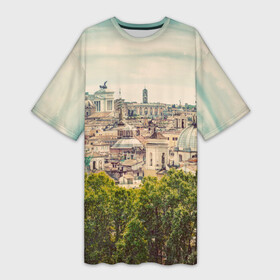 Платье-футболка 3D с принтом Рим в Тюмени,  |  | italy | rome | архитектура | европа | история | италия | отдых | отпуск | приключение | путешествие | рим | экскурсия