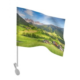 Флаг для автомобиля с принтом Альпы в Тюмени, 100% полиэстер | Размер: 30*21 см | австрия | альпы | германия | горный хребет | горы | италия | красота | лес | лихтенштейн | луг | пейзаж | природа | простор | раздолье | словения | франция | швейцария