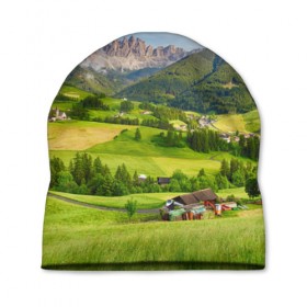 Шапка 3D с принтом Альпы в Тюмени, 100% полиэстер | универсальный размер, печать по всей поверхности изделия | австрия | альпы | германия | горный хребет | горы | италия | красота | лес | лихтенштейн | луг | пейзаж | природа | простор | раздолье | словения | франция | швейцария