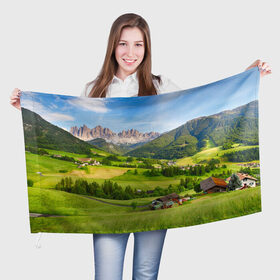 Флаг 3D с принтом Альпы в Тюмени, 100% полиэстер | плотность ткани — 95 г/м2, размер — 67 х 109 см. Принт наносится с одной стороны | австрия | альпы | германия | горный хребет | горы | италия | красота | лес | лихтенштейн | луг | пейзаж | природа | простор | раздолье | словения | франция | швейцария