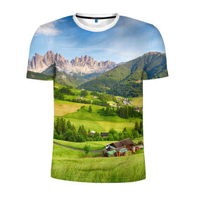 Мужская футболка 3D спортивная с принтом Альпы в Тюмени, 100% полиэстер с улучшенными характеристиками | приталенный силуэт, круглая горловина, широкие плечи, сужается к линии бедра | австрия | альпы | германия | горный хребет | горы | италия | красота | лес | лихтенштейн | луг | пейзаж | природа | простор | раздолье | словения | франция | швейцария
