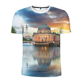 Мужская футболка 3D спортивная с принтом Берлин (Германия) в Тюмени, 100% полиэстер с улучшенными характеристиками | приталенный силуэт, круглая горловина, широкие плечи, сужается к линии бедра | germany | берлин | германия | путешествие
