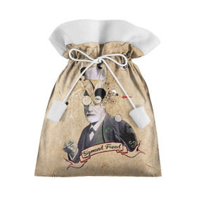 Подарочный 3D мешок с принтом Зигмунд Фрейд в Тюмени, 100% полиэстер | Размер: 29*39 см | Тематика изображения на принте: 