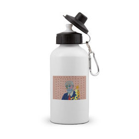 Бутылка спортивная с принтом Зигмунд Фрейд в Тюмени, металл | емкость — 500 мл, в комплекте две пластиковые крышки и карабин для крепления | Тематика изображения на принте: 