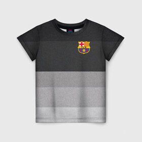 Детская футболка 3D с принтом Барселона в Тюмени, 100% гипоаллергенный полиэфир | прямой крой, круглый вырез горловины, длина до линии бедер, чуть спущенное плечо, ткань немного тянется | Тематика изображения на принте: barca | barcelona | barsa | barselona | espaniol | fcb | forca | ispania | la liga | барса | полосатая | форза | форма