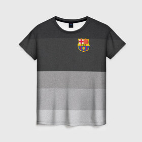 Женская футболка 3D с принтом Барселона в Тюмени, 100% полиэфир ( синтетическое хлопкоподобное полотно) | прямой крой, круглый вырез горловины, длина до линии бедер | Тематика изображения на принте: barca | barcelona | barsa | barselona | espaniol | fcb | forca | ispania | la liga | барса | полосатая | форза | форма