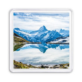 Магнит 55*55 с принтом Альпы в Тюмени, Пластик | Размер: 65*65 мм; Размер печати: 55*55 мм | австрия | альпийские горы | альпийский хребет | альпы | германия | горное озеро | горные лыжи | европа | италия | лихтенштейн | пейзаж | природа | словения | сноуборд | франция | швейцария