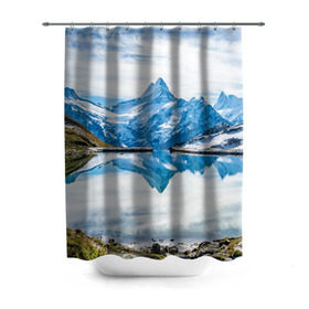 Штора 3D для ванной с принтом Альпы в Тюмени, 100% полиэстер | плотность материала — 100 г/м2. Стандартный размер — 146 см х 180 см. По верхнему краю — пластиковые люверсы для креплений. В комплекте 10 пластиковых колец | Тематика изображения на принте: австрия | альпийские горы | альпийский хребет | альпы | германия | горное озеро | горные лыжи | европа | италия | лихтенштейн | пейзаж | природа | словения | сноуборд | франция | швейцария