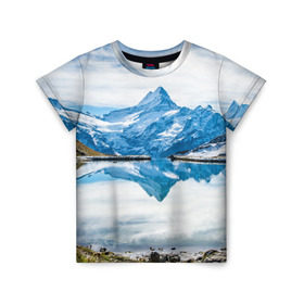 Детская футболка 3D с принтом Альпы в Тюмени, 100% гипоаллергенный полиэфир | прямой крой, круглый вырез горловины, длина до линии бедер, чуть спущенное плечо, ткань немного тянется | австрия | альпийские горы | альпийский хребет | альпы | германия | горное озеро | горные лыжи | европа | италия | лихтенштейн | пейзаж | природа | словения | сноуборд | франция | швейцария