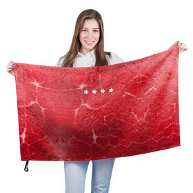 Флаг 3D с принтом Мясо 100% в Тюмени, 100% полиэстер | плотность ткани — 95 г/м2, размер — 67 х 109 см. Принт наносится с одной стороны | fcsm | football | sp | мясные | футбольный клуб