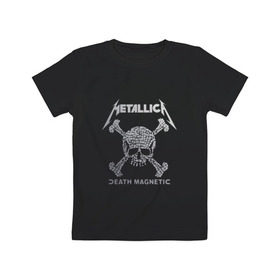 Детская футболка хлопок с принтом Metallica, death magnetic в Тюмени, 100% хлопок | круглый вырез горловины, полуприлегающий силуэт, длина до линии бедер | metallica | джеймс хэтфилд | кирк хэмметт | ларс ульрих | металлика | роберт трухильо | рок группа