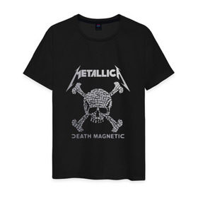 Мужская футболка хлопок с принтом Metallica, death magnetic в Тюмени, 100% хлопок | прямой крой, круглый вырез горловины, длина до линии бедер, слегка спущенное плечо. | metallica | джеймс хэтфилд | кирк хэмметт | ларс ульрих | металлика | роберт трухильо | рок группа
